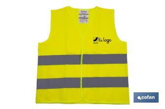 Gilet réfléchissant | Couleur jaune | Taille enfants | EN ISO 20471 | Catégorie III - Cofan